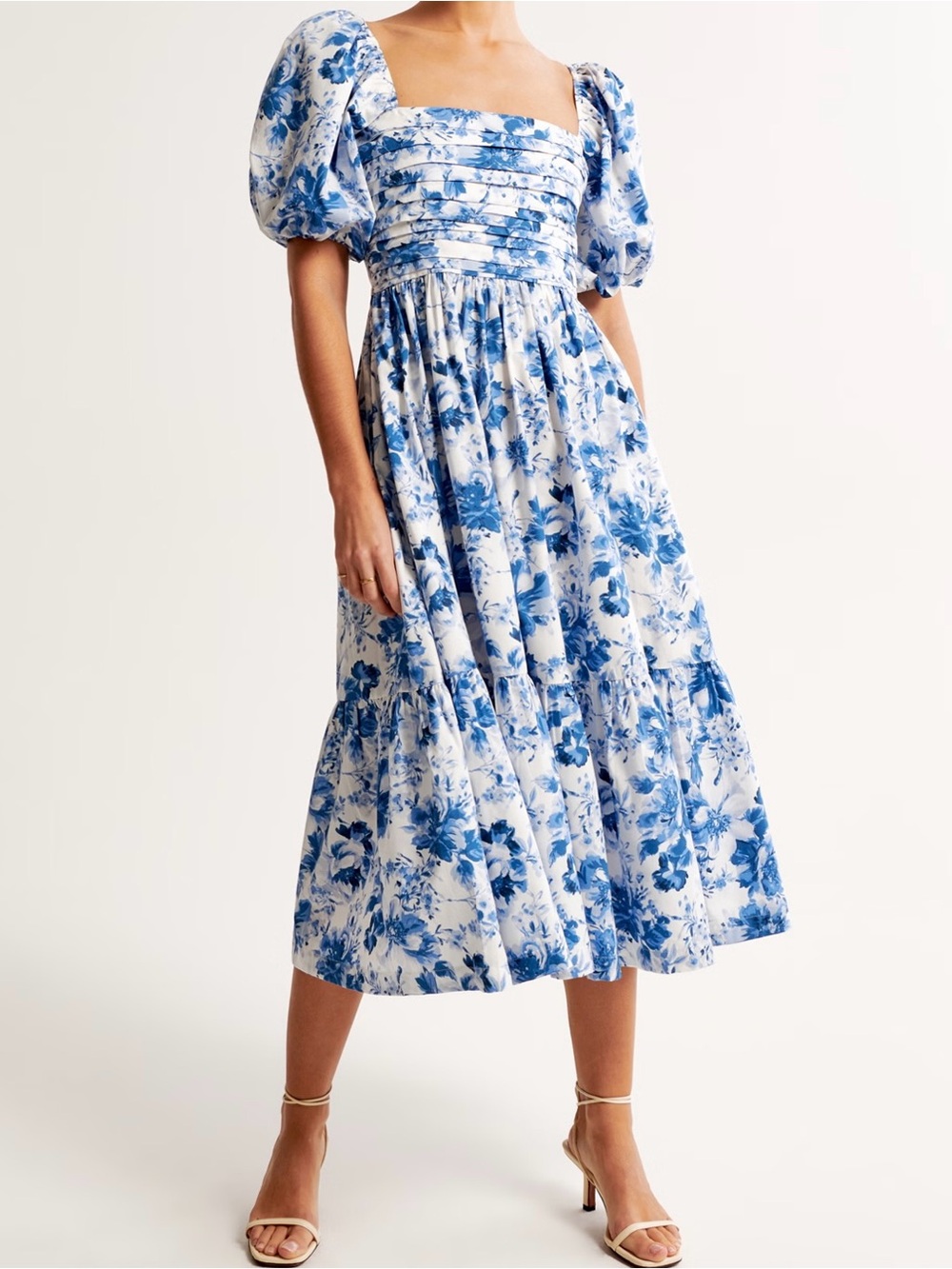 The A&F Emerson Poplin Puff Sleeve Midi Dress